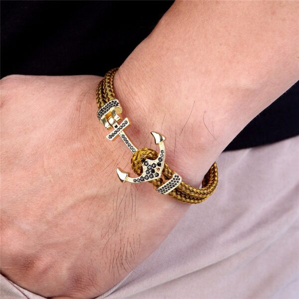 Gold Anchor of Hope Steel Bracelet