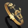 Gold Anchor of Hope Steel Bracelet