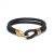 Black and Gold Hook Double Strap leather Bracelet