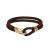 Brown and Gold Hook Double Strap leather Bracelet